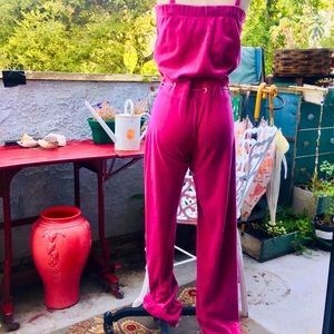 Pink velour jumpsuit